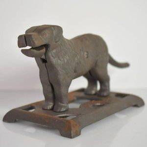 Antique Cast Iron Figural Dog Heavy Duty Nut Cracker ~